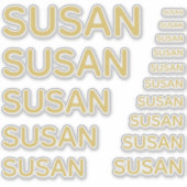 Aangepaste naam 15 maten eenvoudig goud sticker (Voorkant)