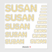Aangepaste naam 15 maten eenvoudig goud sticker (Vel)
