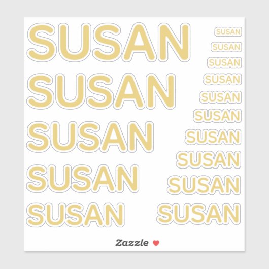 Aangepaste naam 15 maten eenvoudig goud sticker (Vel)