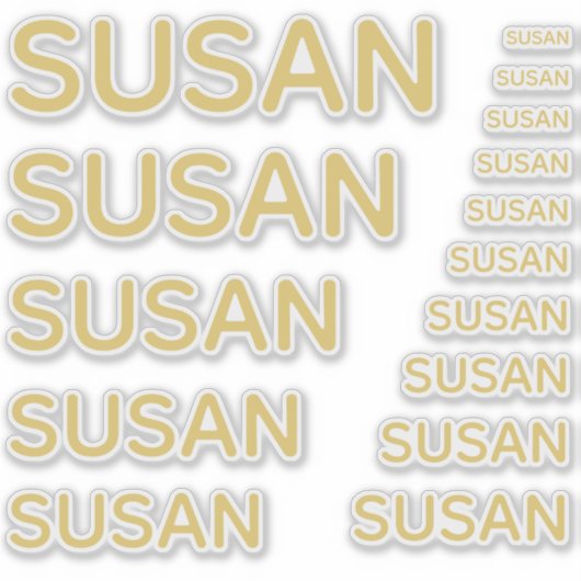 Aangepaste Naam 15 Maten Eenvoudig Gouden Sticker (Voorkant)