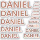 Aangepaste Naam 15 Maten Eenvoudige Terracotta Bru Sticker (Voorkant)