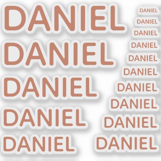 Aangepaste Naam 15 Maten Eenvoudige Terracotta Bru Sticker (Voorkant)