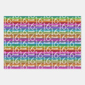 Aangepaste naam 16e verjaardag inpakpapier vel (Voorkant)