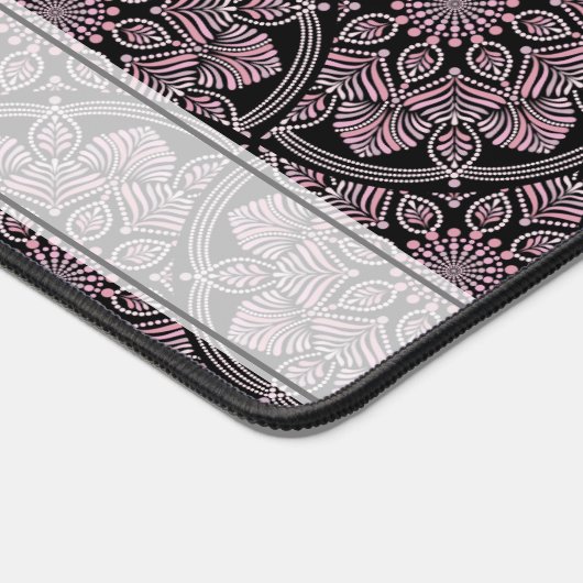 Aangepaste Naam 1920s Dusky Roos Bloemen Fronds Ma Bureaumat (Hoek)