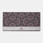 Aangepaste Naam 1920s Dusky Roos Bloemen Fronds Ma Bureaumat (Voorkant)