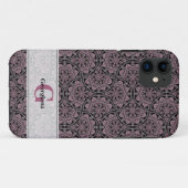 Aangepaste Naam 1920s Dusky Roos Bloemen Fronds Ma Case-Mate iPhone Case (Achterkant (horizontaal))