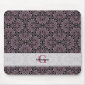Aangepaste Naam 1920s Dusky Roos Bloemen Fronds Ma Muismat (Voorkant)