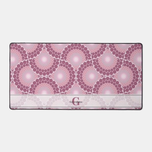 Aangepaste naam 1920s Radiant Dusky Roos Dot Manda Bureaumat (Voorkant)