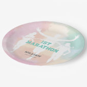 Aangepaste naam 1e Marathon Celebration Party Papieren Bordje (Gekanteld)