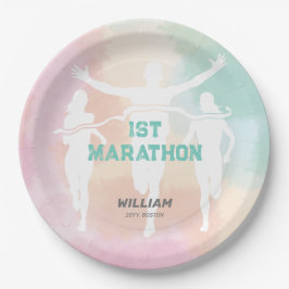 Aangepaste naam 1e Marathon Celebration Party Papieren Bordje