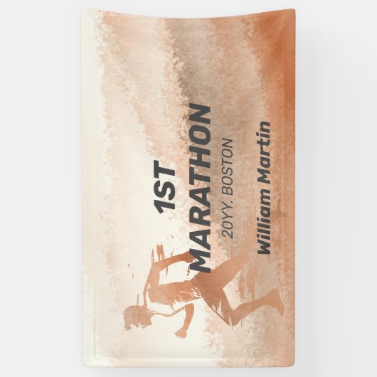 Aangepaste naam 1E Marathon-Post Marathon Party Spandoek (Verticaal)