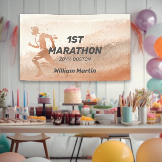Aangepaste naam 1E Marathon-Post Marathon Party Spandoek