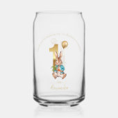 Aangepaste Naam 1e verjaardag Peter ballon Dank u Blikvorm Glas (Achterkant)