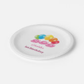 Aangepaste Naam 1e Verjaardagsmeisje Papieren Bordje (Gekanteld)