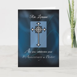 Aangepaste naam 1st Jubileum Pastor Kaart