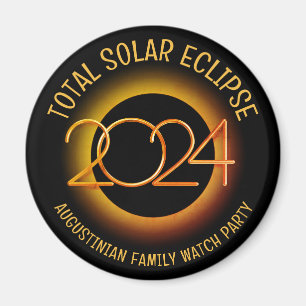 Aangepaste naam 2024 TOTAAL ZONNE-ECLIPSE Watch Pa Magneet