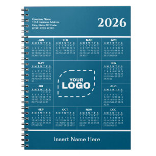 Aangepaste naam 2026 Agenda Zakelijk Logo Notitieb Notitieboek