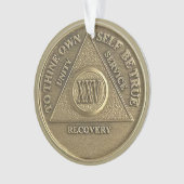 Aangepaste naam | 25 jaar nuchterheid Jubileummeda Ornament (voorkant)