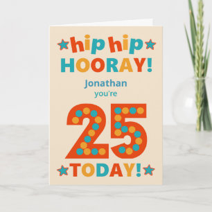 Aangepaste naam 25e verjaardag Hip Hooray Kaart