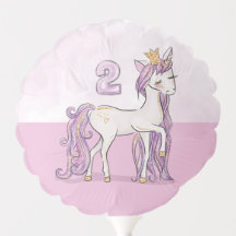 Aangepaste naam 2e verjaardag Roze paard met kroon