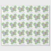 Aangepaste naam 2e verjaardag vlinder cadeaupapier (Vlak)