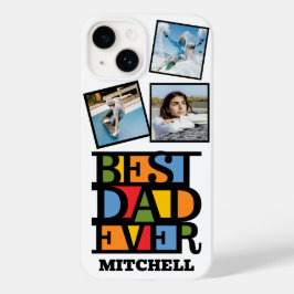 Aangepaste naam & 3 foto's BESTE DAD OOIT Case-Mate iPhone 14 Hoesje