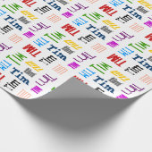 Aangepaste naam (3 letters) cadeaupapier (Hoek)