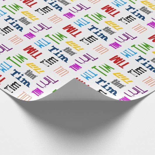 Aangepaste naam (3 letters) cadeaupapier (Hoek)