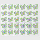 Aangepaste naam 3rd Birthday Butterfly Cadeaupapier (Vlak)