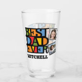 Aangepaste naam & 4 foto's BESTE DAD OOIT Glas (Achterkant)