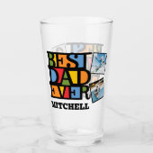 Aangepaste naam & 4 foto's BESTE DAD OOIT Glas (Voorkant)