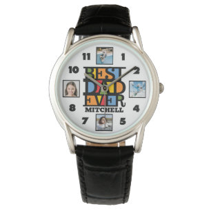 Aangepaste naam & 4 foto's BESTE DAD OOIT Horloge