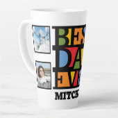 Aangepaste naam & 4 foto's BESTE DAD OOIT Latte Mok (Linkerhoek)