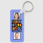 Aangepaste naam & 4 foto's BESTE DAD OOIT Sleutelhanger (Achterkant)