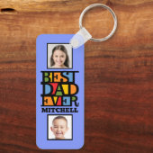 Aangepaste naam & 4 foto's BESTE DAD OOIT Sleutelhanger (Achterkant)
