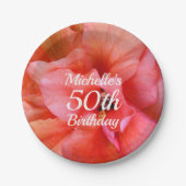 Aangepaste naam 50e verjaardag Tropische aanjager Papieren Bordje (Voorkant)