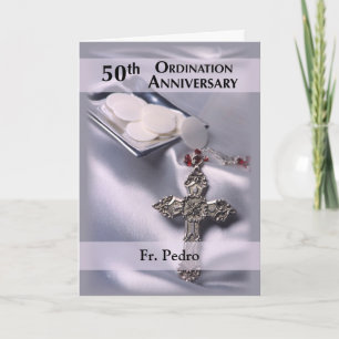 Aangepaste naam 50th Ordination Jubileum Congrats Kaart