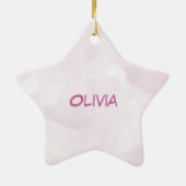 Aangepaste naam 5e verjaardag Roze paard met kroon Keramisch Ornament (Achterkant)