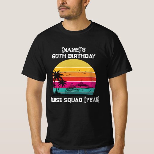 Aangepaste naam 60e verjaardag Cruise Squad T-shirt (Voorkant)
