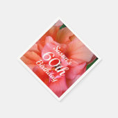 Aangepaste naam 60th Birthday Tropical Flower foto Servet (Hoek)