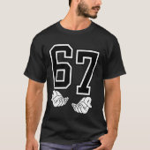 AANGEPASTE NAAM - 67 Six Seven Slang Grappige MEME T-shirt (Voorkant)