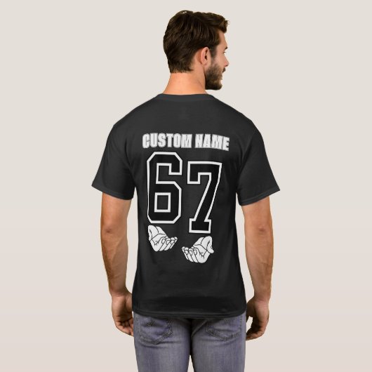 AANGEPASTE NAAM - 67 Six Seven Slang Grappige MEME T-shirt (Achterkant volledig)