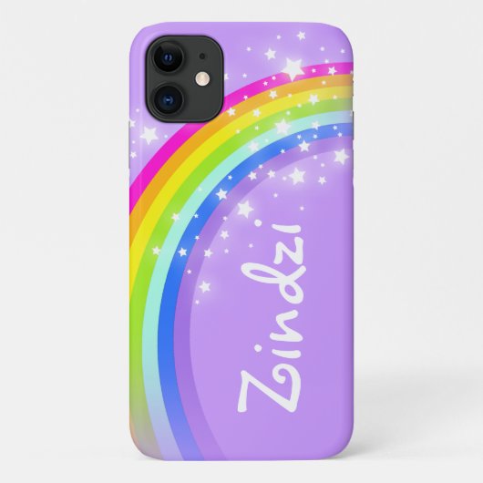 Aangepaste naam 6 letter regenboog paarse iphone h Case-Mate iPhone case (Achterkant)