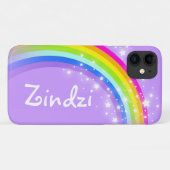 Aangepaste naam 6 letter regenboog paarse iphone h Case-Mate iPhone case (Achterkant (horizontaal))