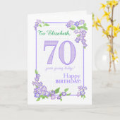 Aangepaste naam 70e verjaardag met Phlox Flowers-k Kaart (Gele Bloem)