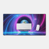 Aangepaste Naam 80s Retro Neon Planeet Portaal Bureaumat (Keyboard & Muis)