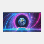 Aangepaste Naam 80s Retro Neon Planeet Portaal Bureaumat (Voorkant)