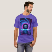 Aangepaste Naam 80s Retro Neon Planeet Portaal T-shirt (Voorkant volledig)