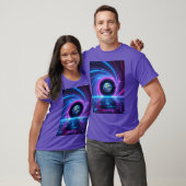 Aangepaste Naam 80s Retro Neon Planeet Portaal T-shirt (Unisex)