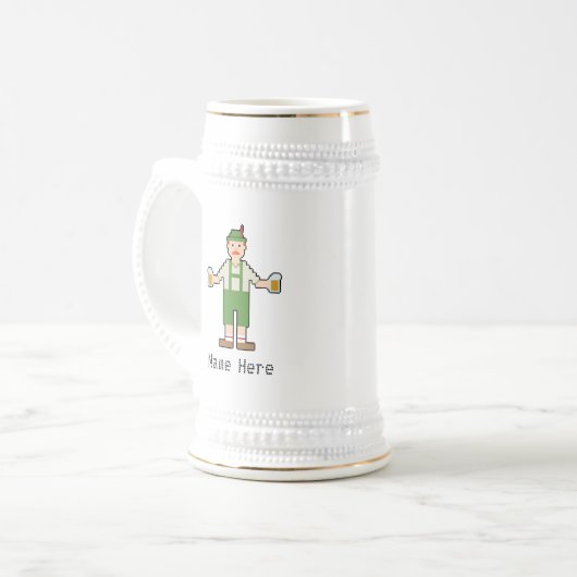 Aangepaste naam 8bit Duits Bierpul (Voorkant links)